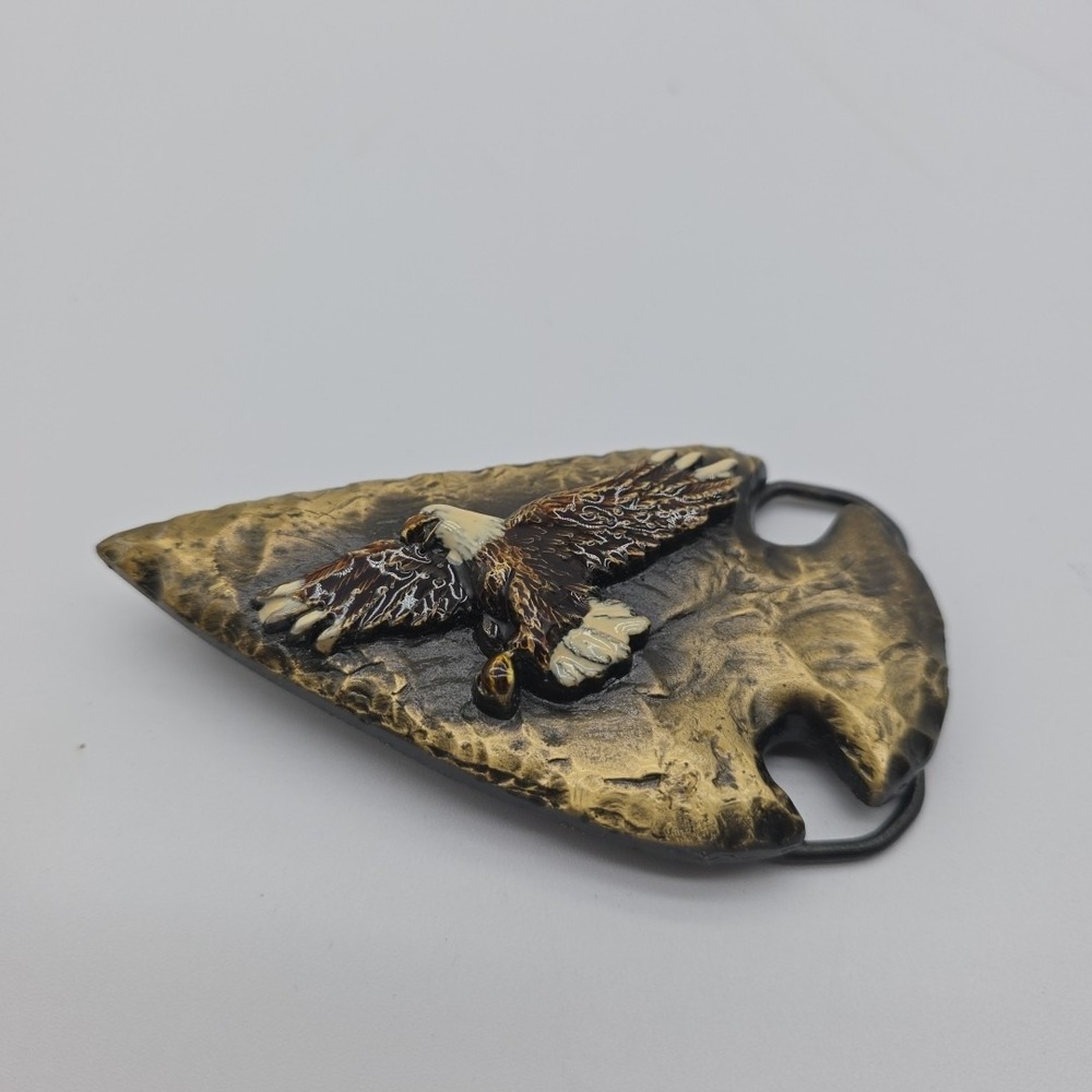Vintage 1991 American Eagle on Native American Arrow Head Metal Heavy Colored - Picture 2 of 7